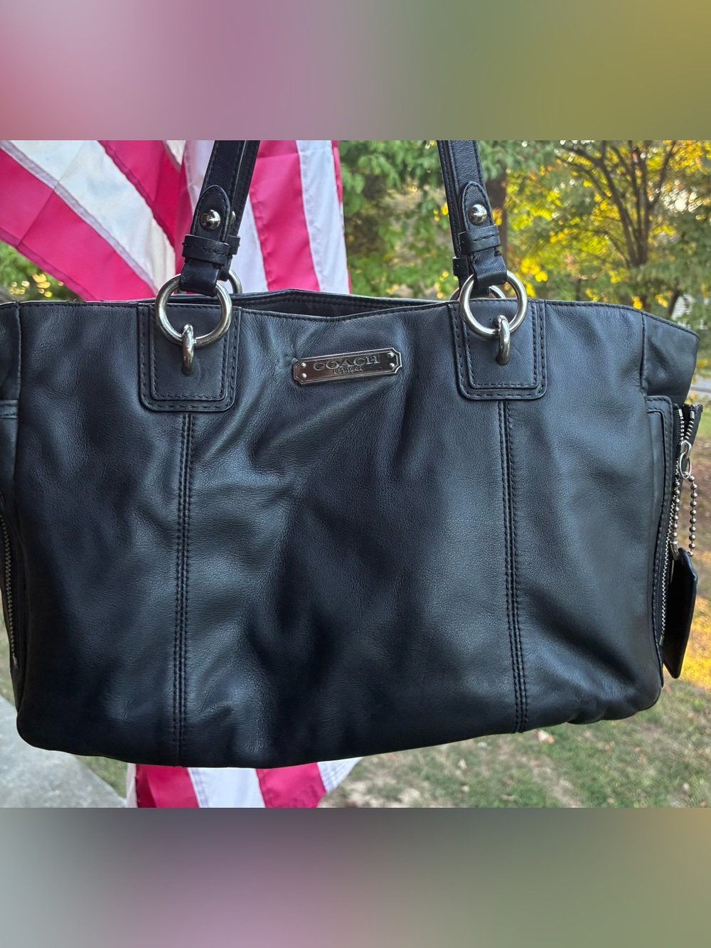 đ¤ COACH Black Leather Shoulder Bag | Pebble leather | Spacious + SUPPA Clean!⨠- Picture 7 of 10